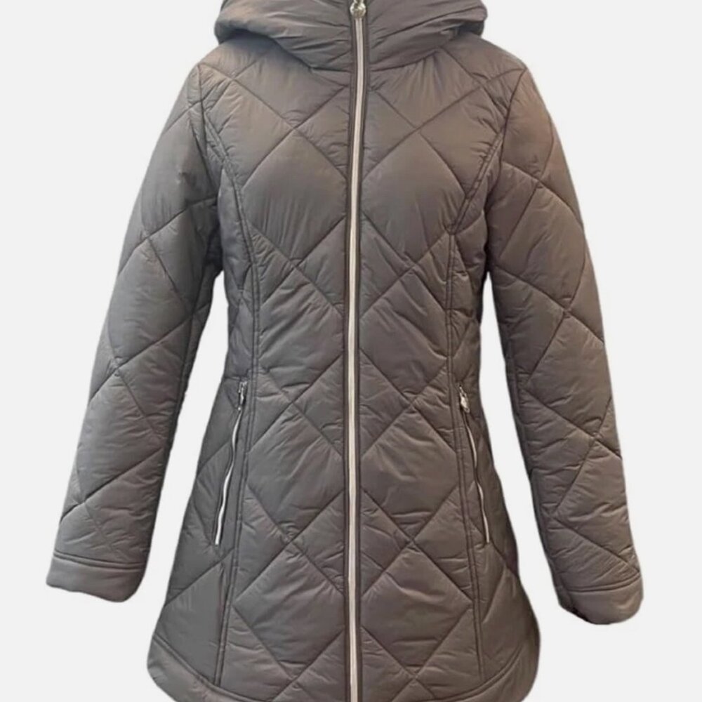 NWT Laundry by Shelli Segal Women's Diamond Quilted Hooded Jacket M